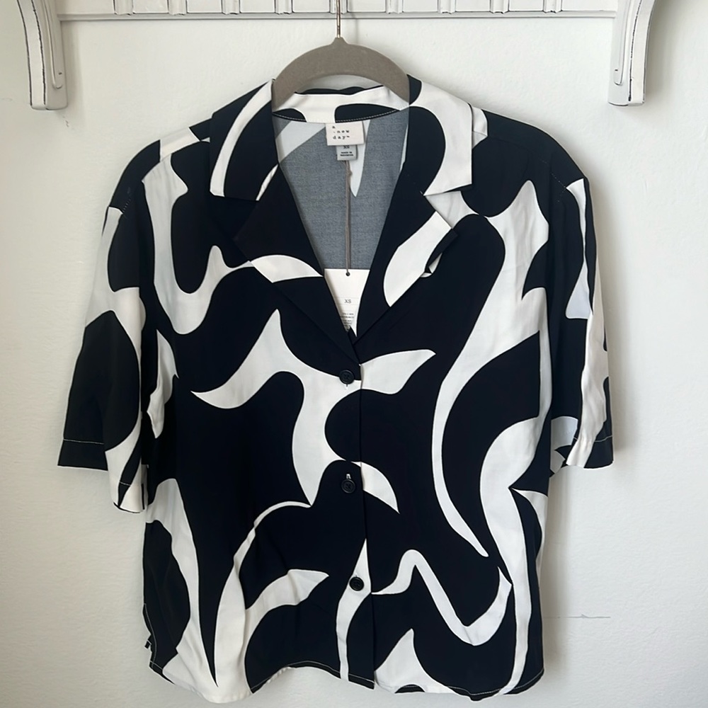 Black and White Blouse